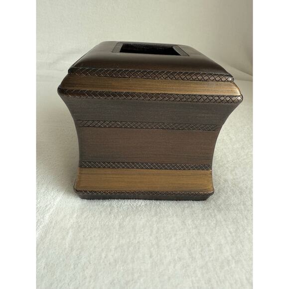 Kohls Heavy Decorative‎ Square Tissue Box Cover Bronze Metal Luxury - Picture 5 of 8